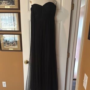 Elegant Black Strapless Evening Gown